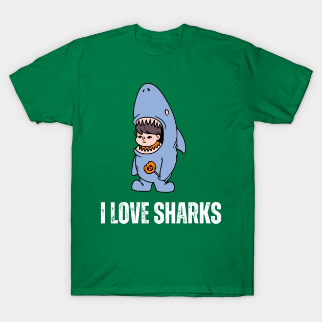 i love sharks T-Shirt by Syntax Wear